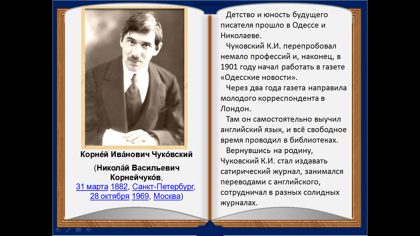 Корней чуковский биография презентация 2 класс