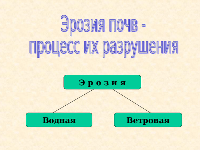 Э р о з и я Водная Ветровая 