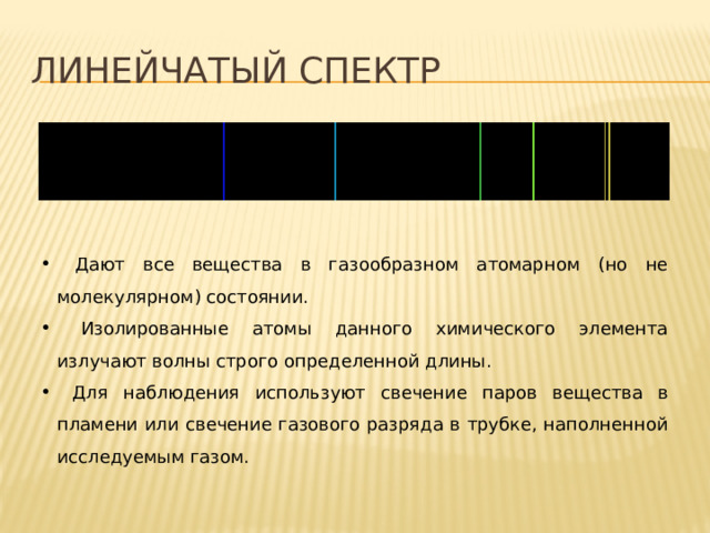 Линейчатые спектры дают все вещества находящиеся