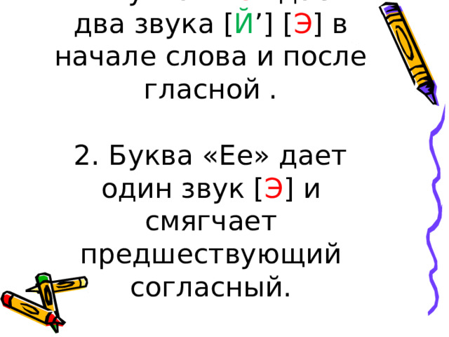 Й э. Обучение грамоте буква й. Буква и смягчает предшествующую букву. Буква е смягчает предшествующую согласную в словах. И смягчает предшествующую согласную.