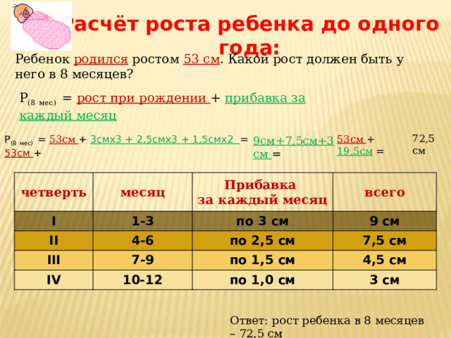 Рассчитать рост