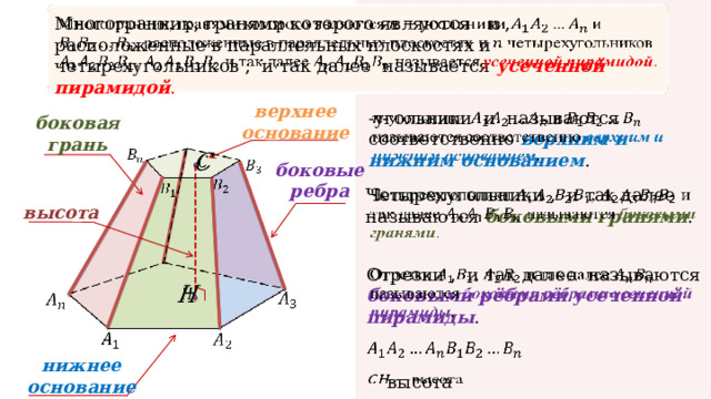 Усеченной пирамидой на рисунке является многогранник гранями которого являются