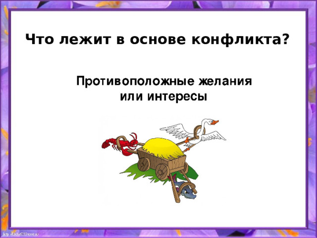 Что лежит в основе конфликта? 