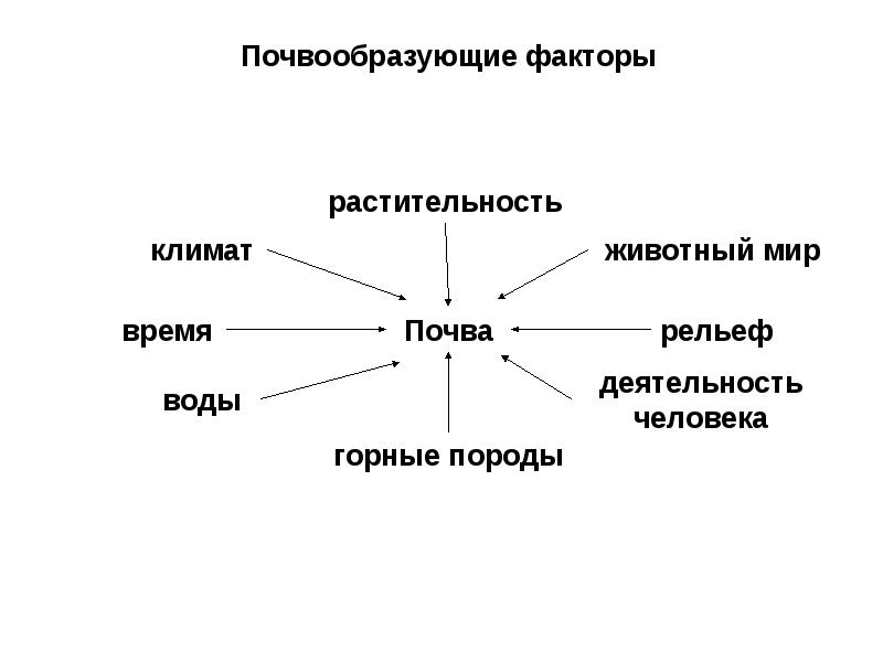 Факторы почвообразования схема