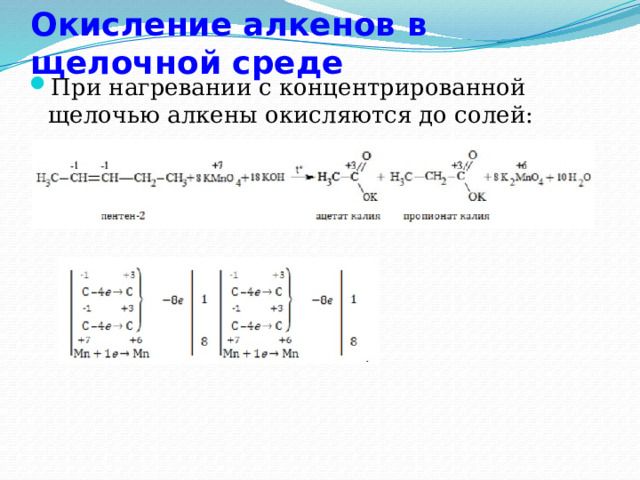 Окисление перманганатом в щелочной