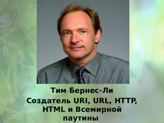 Тим Бернес-Ли Создатель URI, URL, HTTP, HTML и Всемирной паутины 