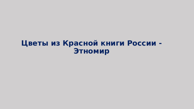 Цветы из Красной книги России - Этномир 