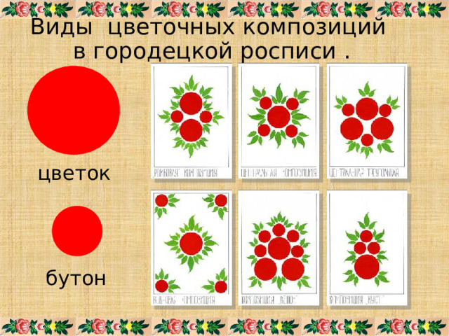 Городецкая роспись схема