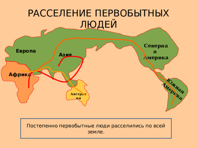 Карта расселения первобытных людей