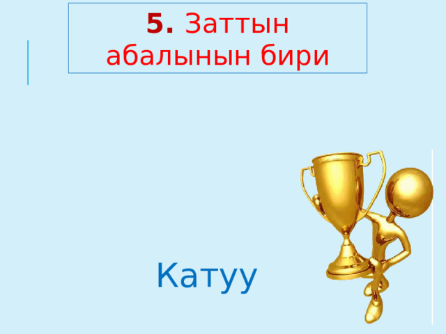 5. Заттын абалынын бири Катуу 