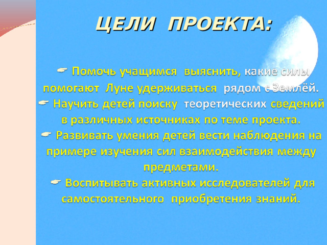 ЦЕЛИ ПРОЕКТА:   