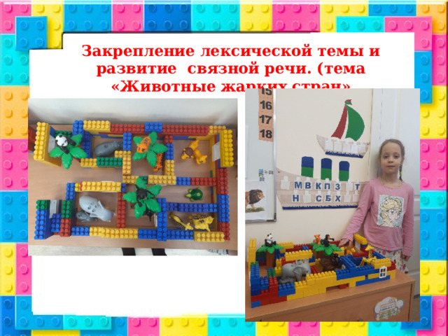 Закрепление лексической темы и развитие связной речи. (тема «Животные жарких стран» 
