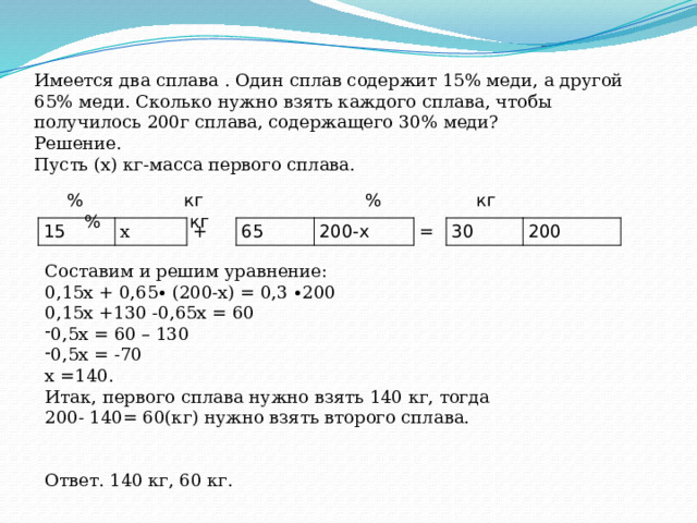 Имеется два сплава 10 30