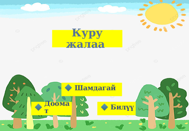 Куру жалаа Шамдагай Доомат Билүү 
