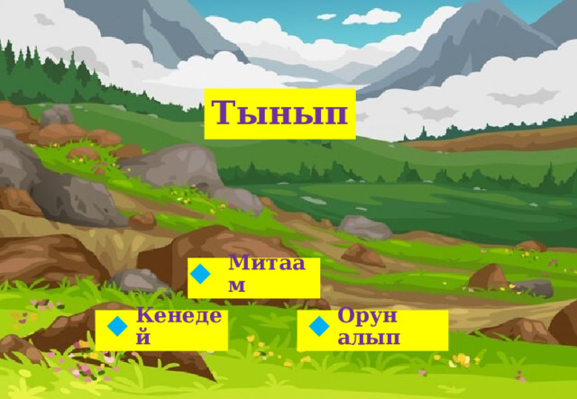 Тынып Митаам  Орун алып Кенедей   