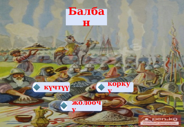 Балбан күчтүү коркуу жолоочу 