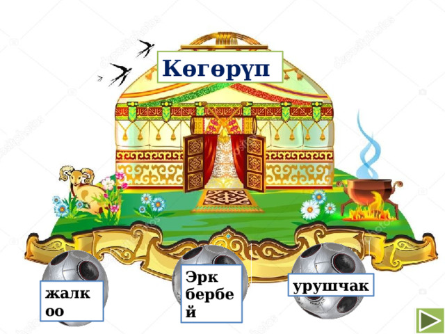 Көгөрүп Эрк бербей урушчак жалкоо 