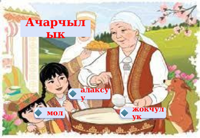 Ачарчылык алаксуу жокчулук мол 