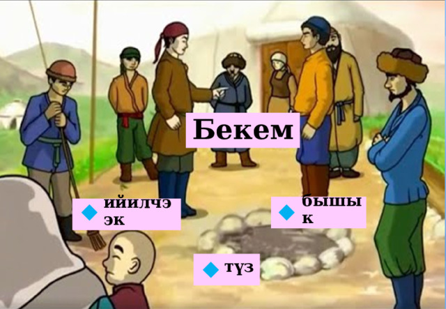 Бекем бышык ийилчээк   түз  