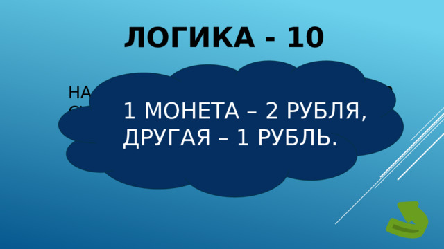 На столе лежат две монеты в сумме 3 рубля