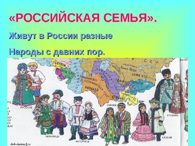 Выбери многочисленные народы. Отметь названия народов России.