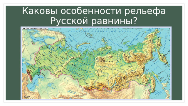 Каковы особенности рельефа Русской равнины? 