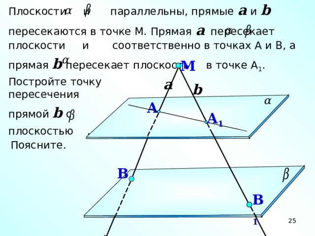 Выберите чертеж на котором прямая а параллельна плоскости а