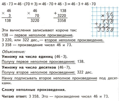 Умножение в столбик многозначных чисел 4 класс