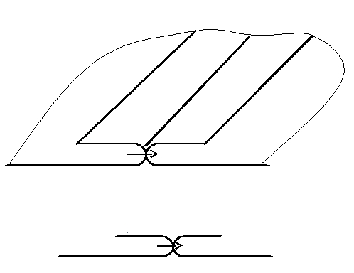 Образец стачного шва вразутюжку