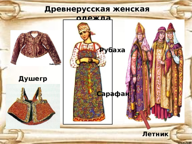 Древнерусская женская одежда Рубаха Душегрея Сарафан Летник 