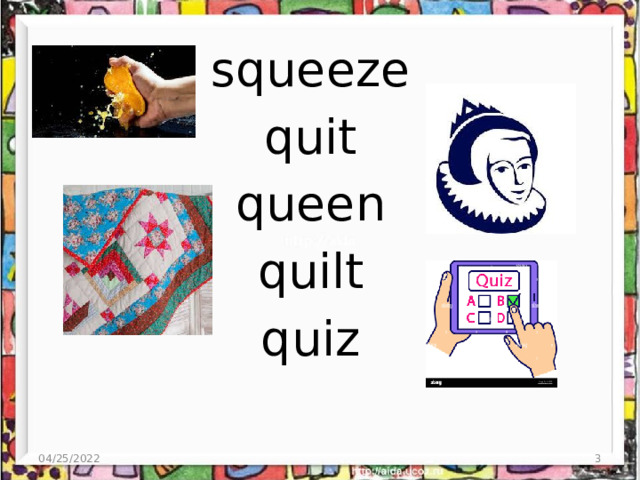 squeeze quit queen quilt quiz 04/25/2022  