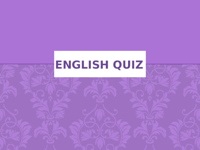 English quiz 