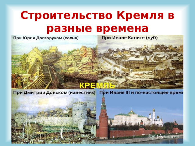 Строительство Кремля в разные времена 