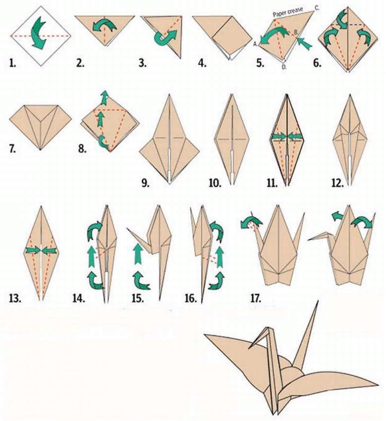Журавль оригами пошаговая инструкция с фото