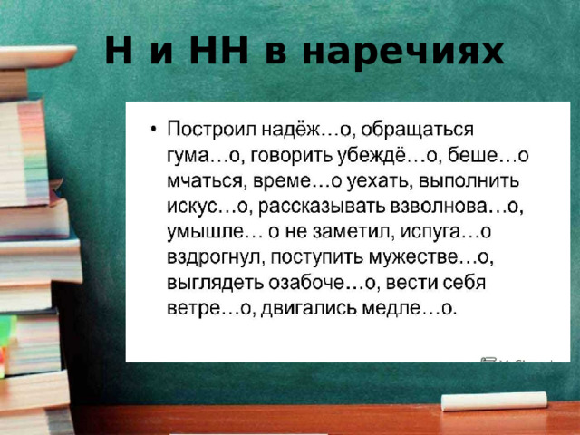 Н и НН в наречиях 