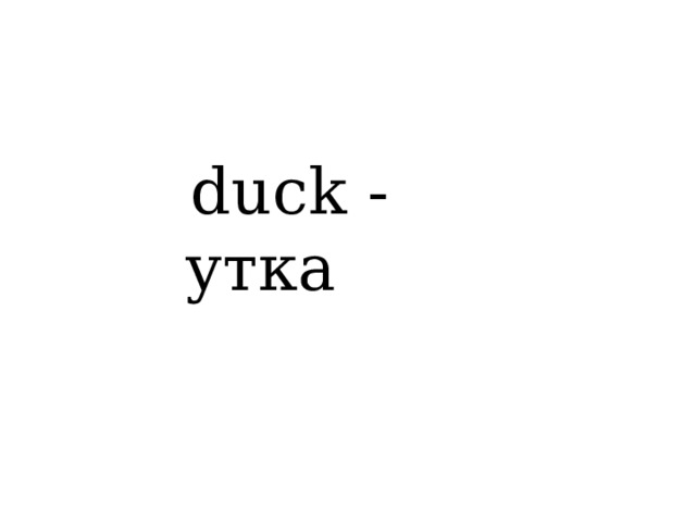  duck - утка 