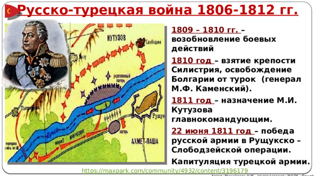 1806 1812. Русско-турецкая война 1806-1812.