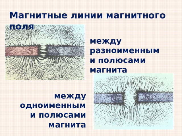 Магнитные линии магнитного поля между разноименными полюсами магнита между одноименными полюсами магнита 