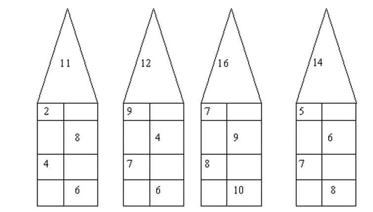 Математика состав чисел до 20. Числовые домики состав числа 20. Числовые домики состав числа до 20. Состав числа 11 карточки. Засели домики состав числа.