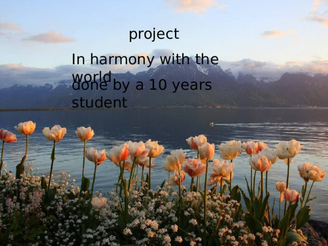 project In harmony with the world done by a 10 years student 