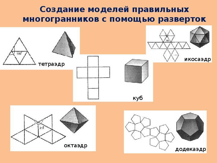 Модели многогранников из бумаги схемы с размерами