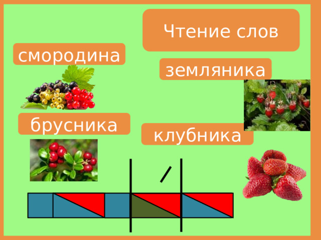 Схема слова земляника в цвете