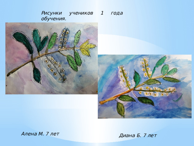 Рисуем ветку черемухи поэтапно презентация