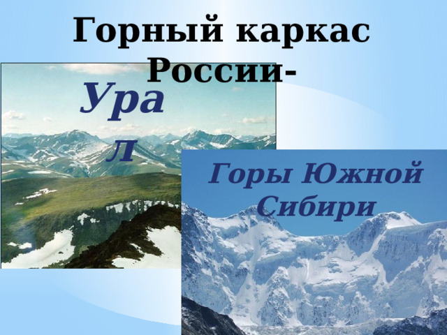 Горный каркас России- Урал Горы Южной Сибири 