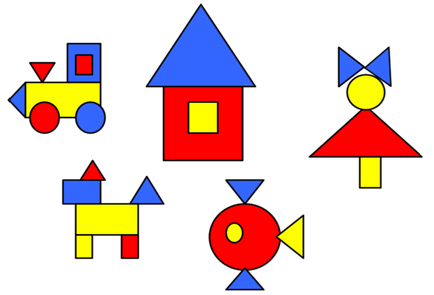 Игры на воссоздание из геометрических фигур изображений этапы работы по освоению игр