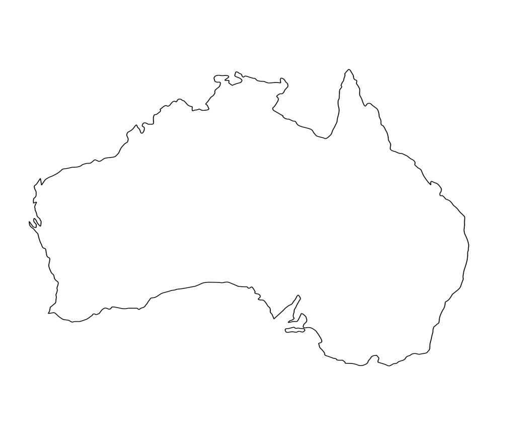 Карта австралии распечатать. Материк Австралия на карте. Материк Австралия картак. Контур Австралии. Контур континента Австралия.
