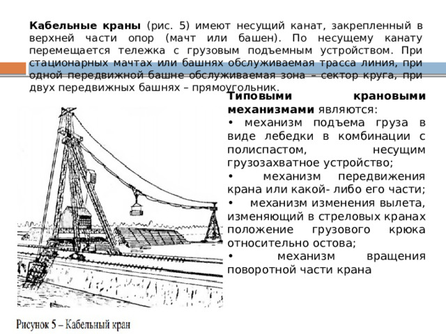 Кабельный кран схема