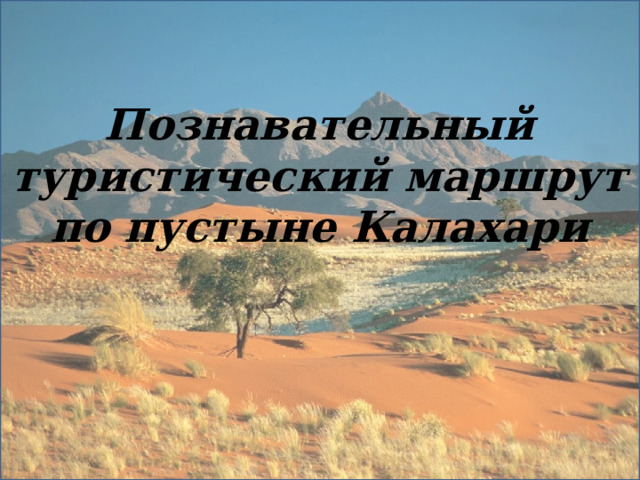 Познавательный туристический маршрут по пустыне Калахари 