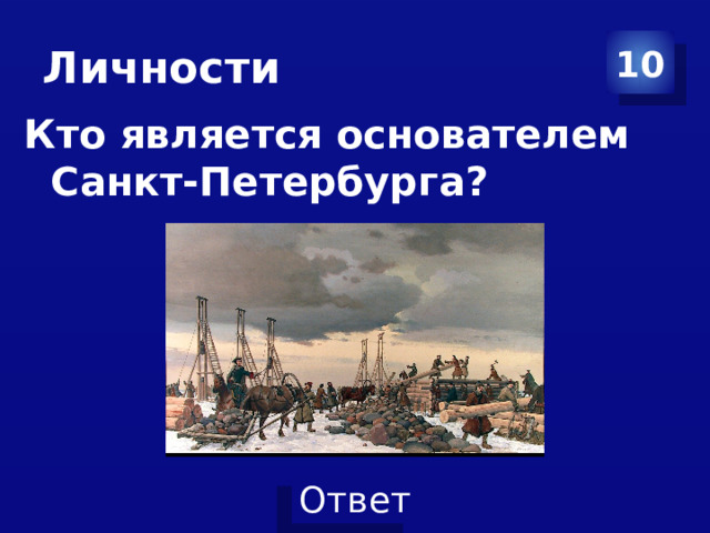 Личности 10 Кто является основателем Санкт-Петербурга? 