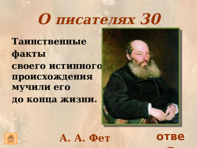 Писатели 30 века. Факты о фете. Знатоки литературы. Тайные факты.